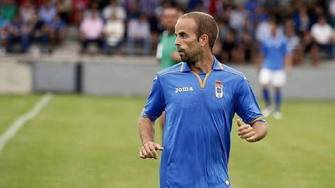 Sergio Garca en un partido con el Real Oviedo