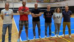 El equipo directivo, en el pabell�n de A Cachada