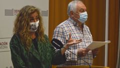 La presidenta de la Diputaci�n, Carmela Silva, y el vicepresidente provincial, C�sar Mosquera, esta ma�ana en rueda de prensa