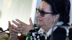 Monserrat Caball durante la presentacin del Festival Internacional de Msica de Galicia del 2002 en Santiago de Compostela