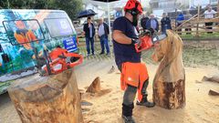 Escultor con motosierra, en As San Lucas, Mondo�edo