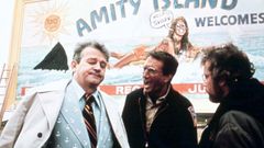Escena de �Tibur�n�. A la izquierda, el personaje de Larry Vaughn, que se neg� a cerrar las playas pese a la presencia del gigantesco escualo