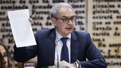 El expresidente del Gobierno, Jos� Luis Rodr�guez Zapatero, durante su comparecencia en el Senado en la comisi�n de investigaci�n sobre Plus Ultra.