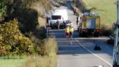 Accidente de tr�fico en la carretera entre Avil�s y Luanco