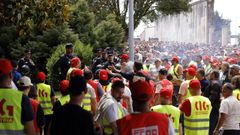 Manifestaci�n de trabajadores del metal el pasado 10 de junio a las puertas de Navantia Ferrol.
