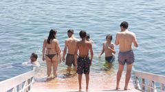 La plataforma de ba�o de O Parrote este domingo