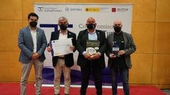 De izquierda a derecha, Diego L�pez, C�sar Longo, Jose Antonio Santiso y Lolo Mosteiro