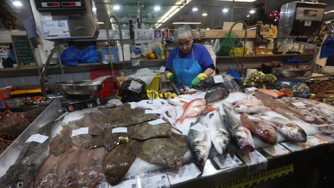 Mercado de plaza de Lugo en vspera de Nochevieja