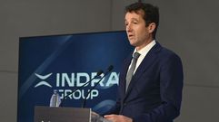 El presidente de Indra, �ngel Escribano, en un acto hace unos d�as en Le�n