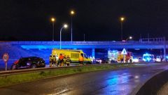 Los servicios de emergencia, en el lugar del accidente mortal