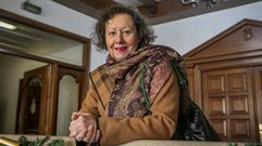 Maril� R�os en las escaleras de la casa consistorial pobrense, donde dio las campanadas el 31