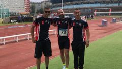 Rub�n Garc�a, Manuel Folgueira y Juan Luis M�ndez, del Maderas Barcia Lourenz� Cervo.