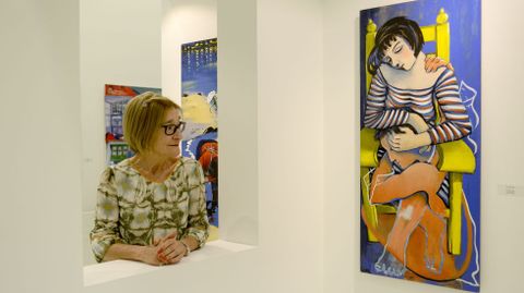 Imagen de archivo de la artista Mar�a Jos� Leira y su obra