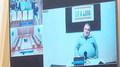 Imagen del acusado, declarando por videoconferencia desde la prisi�n de A Lama