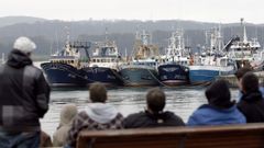 Imagen de archivo de pesqueros atracados en el puerto de Celeiro (Viveiro), en A Mari�a lucense