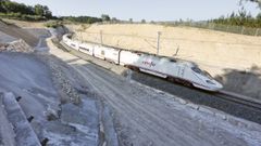 Obras de desmonte realizadas en la lnea entre Monforte y Lugo