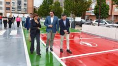 La alcaldesa de Gij�n, Carmen Moriy�n, junto al presidente del Principado, Adri�n Barb�n, inauguran el aparcamiento disuasorio de la avenida Portugal.
