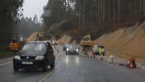 Obras en la LU-540, en imagen del pasado febrero