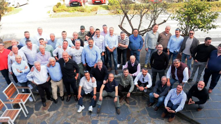 Asistentes a la comida homenaje en el restaurante Louzao