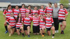 Las jugadoras del equipo sub-17 del Vigo Rugby,