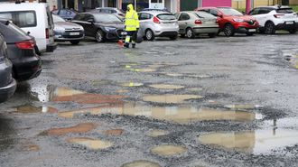 Los baches en Nar&oacute;n