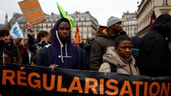 Protesta contra la reforma migratoria, el pasado 25 de enero en Pars.

