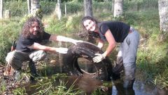 Rubi Esteban y Sandra Goded en una de las actuaciones de conservaci�n