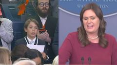 La pregunta de un ni�o hace llorar a la secretaria de prensa de Trump