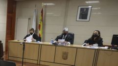 Magistrados de la secci�n compostelana de la Audiencia Provincial durante la celebraci�n de un juicio
