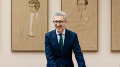 El ministro de Hacienda, Arcadi Espa�a, tras comparecer este jueves ante la Comisi�n de Hacienda y Funci�n P�blica, en el Congreso de los Diputados.