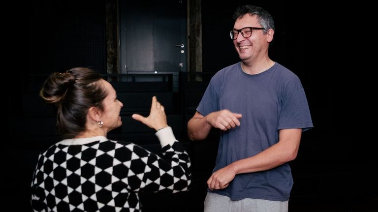 Alberte Alonso en el teatro que lleva con Lisa Vitorino. 