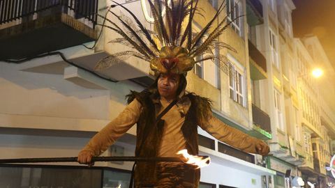 Espect�culo de fuego en la cabalgata de Ferrol.