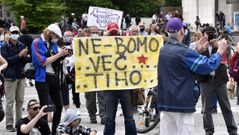 Las principales protestas tuvieron lugar ante el Parlamento en Liubliana