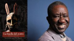 Retrato de Konat� (Kita, Mali, 1951-Limoges, Francia, 2013). A la izquierda, portada de la edici�n de �La huella del zorro�.