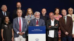 El director de la Real Academia Espa�ola y presidente del jurado del Premio Princesa de Asturias de las Letras 2017, Dar�o Villanueva, durante la lectura del acta del jurado