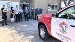 Acto de entrega de nuevo veh�culo en el parque de bomberos de Monforte