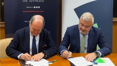 Firma del convenio entre Unicaja y Fundaci�n �pera de Oviedo