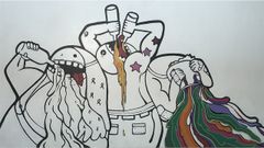 Representaci�n art�stica de lo que supone la drogodependencia