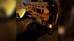 El accidente sucedi� de madrugada en la r�a Rei Don Garc�a.