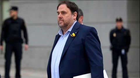 2 de noviembre del 2017. Oriol Junqueras llega a la Audiencia Nacional para declarar. Ese mismo d�a ingres� en prisi�n provisional