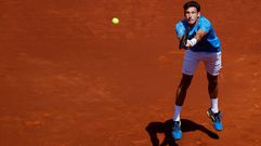 El tenista espaol Pablo Carreo durante el partido jugado ante el tenista blgaro Grigor Dimitrov en los cuartos de final del Barcelona Open BancSabadell-Trofeo Conde de God 