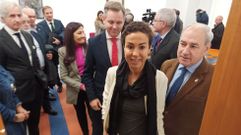 La secretaria de Estado de Transportes, Movilidad y Agenda Urbana, Isabel Pardo de Vera, y el alcalde de Monforte, Jos� Tom�, tras el acto de presentaci�n del proyecto del centro de ciberseguridad ferroviaria, que se celebr� en el Ayuntamiento de Monforte