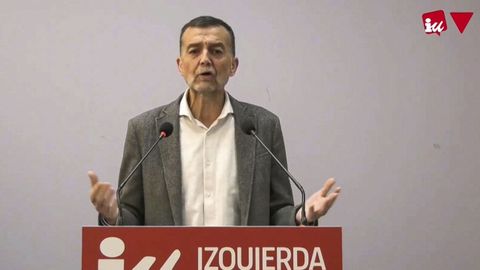 El coordinador federal de Izquierda Unida, Antonio Ma�llo, en la reuni�n de la Coordinadora Federal de IU.
