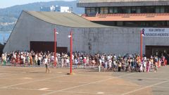 Imagen de archivo de las colas en la Praza do Rei, que ahora ser�n en Castrelos