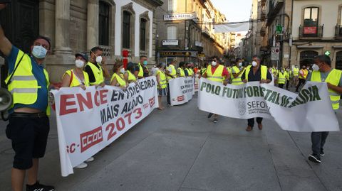 Manifestacin de trabajadores de Ence en Pontevedra, convocada por Comisiones Obreras el pasado viernes 23