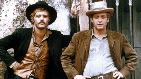 Robert Redford y Paul Newman en el rodaje de Dos hombres y un destino.