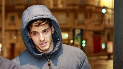 Riki, a su llegada a A Coru�a