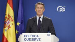Alberto Nez Feijoo, durante la declaracin institucional de este jueves