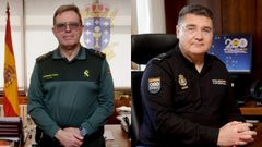 Miguel �ngel Gonz�lez, xeneral xefe da Garda Civil en Galicia, e Pedro Jes�s Pacheco, xefe superior da Polic�a Nacional en Galicia
