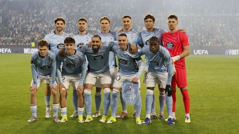 El once titular del Celta en el encuentro ante el Lyon